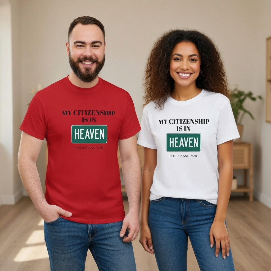 My Citizenship Is In Heaven Shirt Philippians 3:20 | Faith Christian Scripture Tee, Heaven, Child of God merch, Yeshua, Angels, Bible Verse