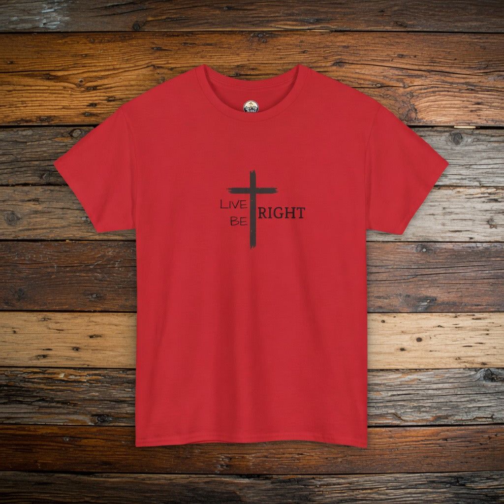 Live Right Be Right T-Shirt | Text Christian Faith Shirt, Christian Boho Shirt, Old Rugged Cross, Faith Shirt, Yeshua, Pastor gift