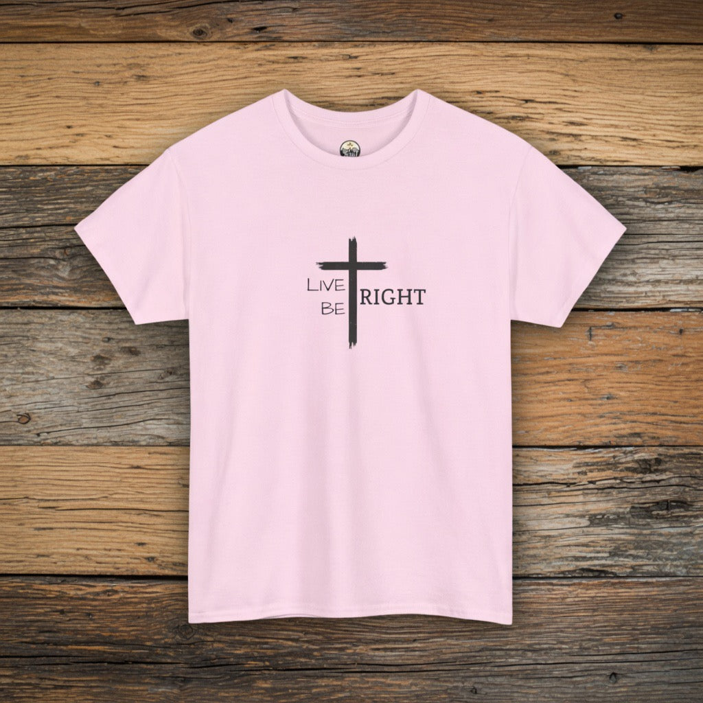 Live Right Be Right T-Shirt | Text Christian Faith Shirt, Christian Boho Shirt, Old Rugged Cross, Faith Shirt, Yeshua, Pastor gift