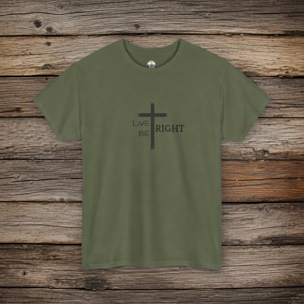 Live Right Be Right T-Shirt | Text Christian Faith Shirt, Christian Boho Shirt, Old Rugged Cross, Faith Shirt, Yeshua, Pastor gift