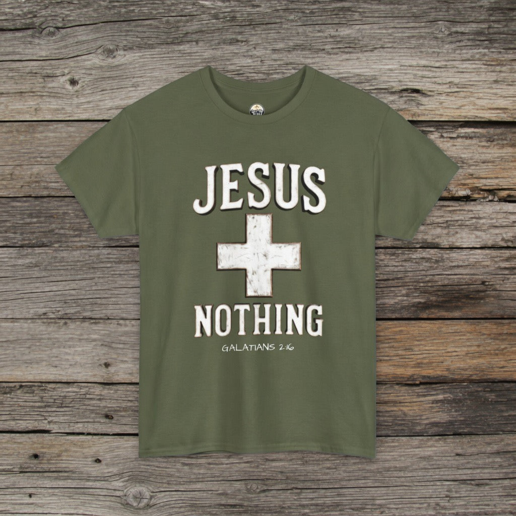Jesus Plus Nothing T-Shirt| Christian Faith Graphic Shirt | Pastor shirt, Yeshua Jesus shirt