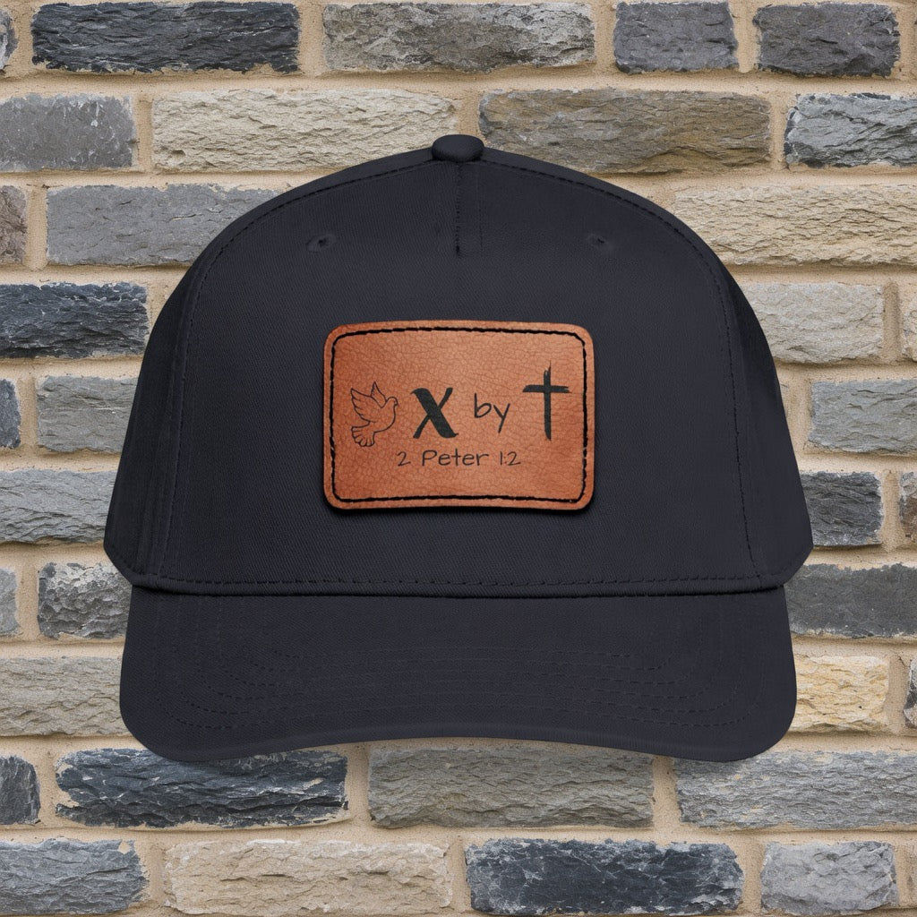 Peace Multiplied by Jesus 2 Peter 1:2 Leather Patch baseball cap| Christian Faith Hat, Yeshua, Jesus Is King Merch, Mens, Faith over fear