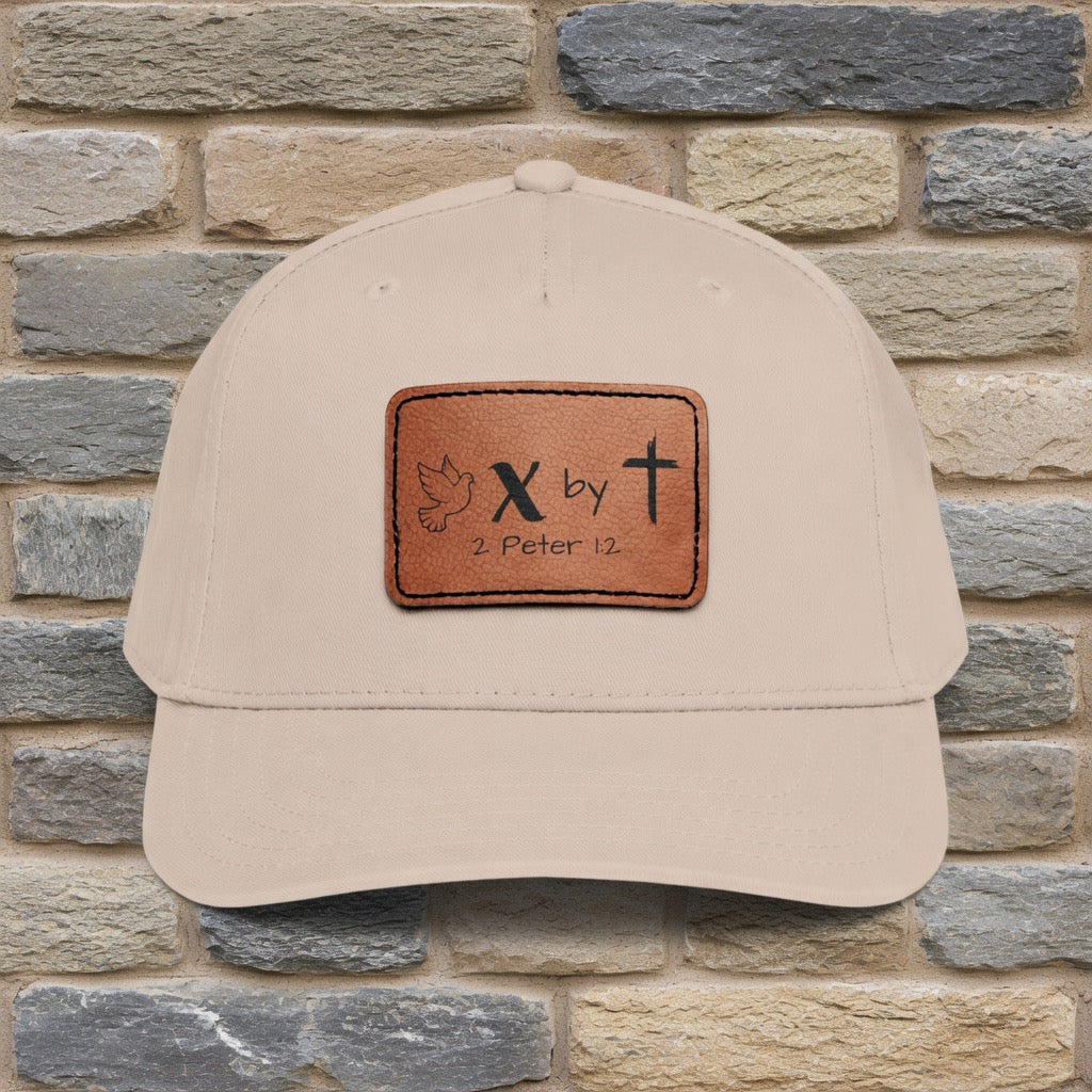 Peace Multiplied by Jesus 2 Peter 1:2 Leather Patch baseball cap| Christian Faith Hat, Yeshua, Jesus Is King Merch, Mens, Faith over fear