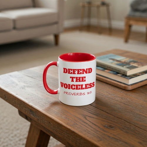 Defend The Voiceless 11 oz Coffee mug| Proverbs 31:8, Pro-Life advocacy, choose life, Bible Verse cup, save lives, give hope, men woman gift