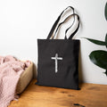 Distressed White Cross canvas Tote Bag| Cotton Canvas Religious Faith Tote|Christian Religious Gift Church God grocery farmers market laptop