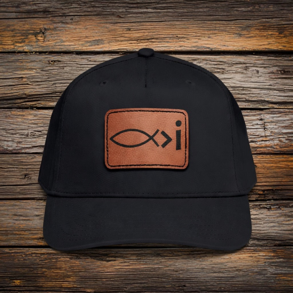 Jesus Greater symbol Baseball Cap | Leather Patch