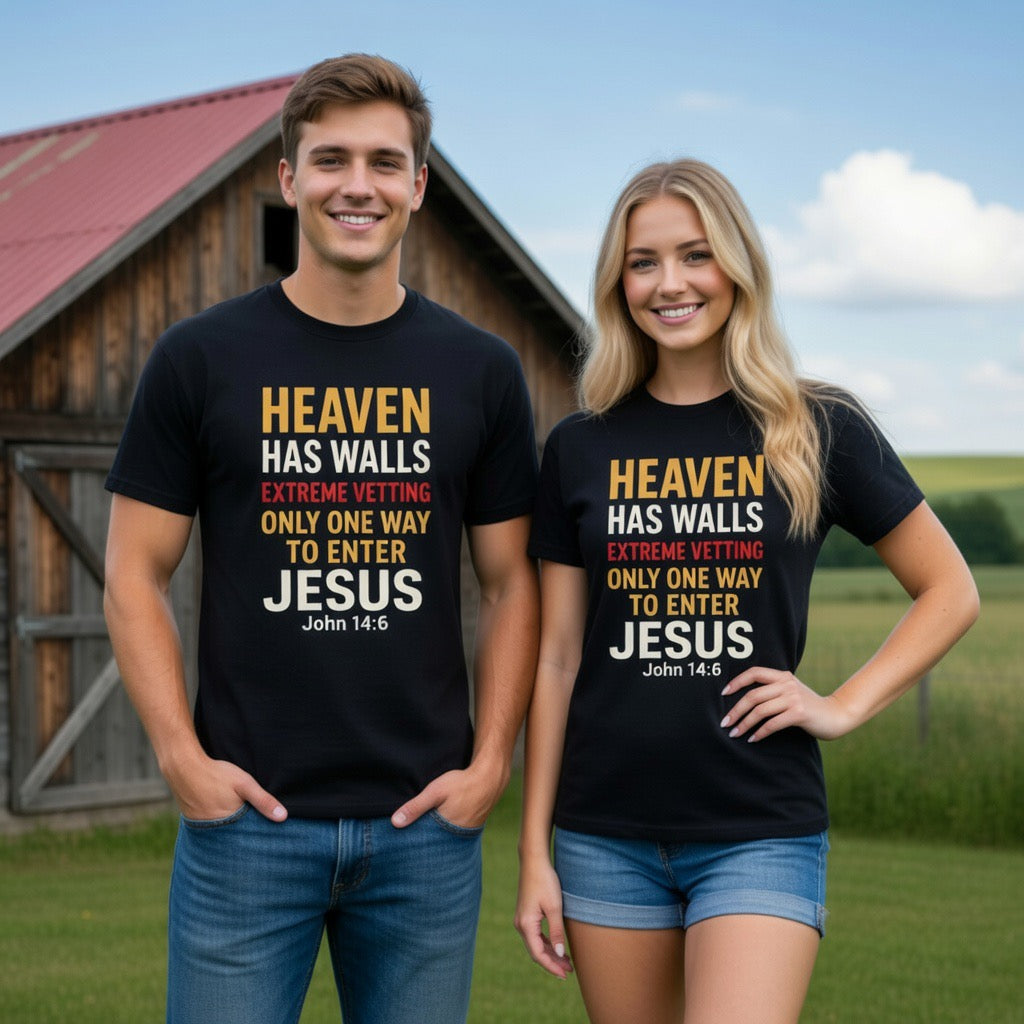 Heaven Has Walls Jesus T-Shirt John 14:6| Christian Faith| Jesus Is The Only Way Tee, Fathers Day gift, Pastor gift, Salvation