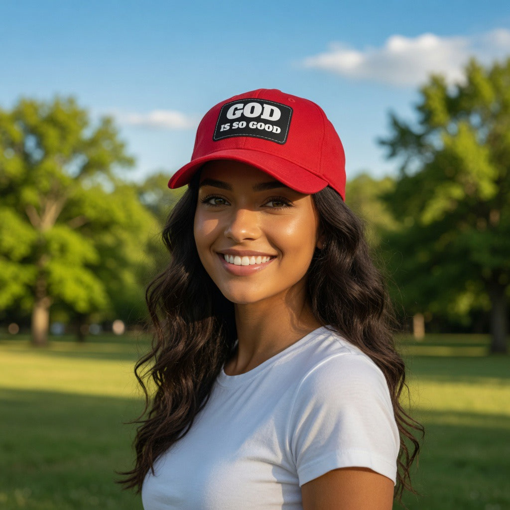 God Is So Good Dad Hat with Leather Patch | Faith Hat