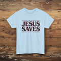 Jesus Saves Tee | Stranger Things Retro Red Text Christian Faith Shirt 1 Timothy 1:15, Forgiven shirt, Jesus Yeshua
