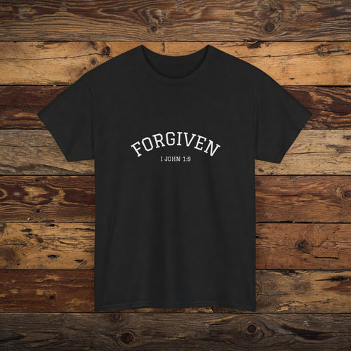 Forgiven 1 John 1:9 Tee | Christian Faith Shirt, Jesus Loves You, Save a Life | Jesus Yeshua, John 3 16 University style