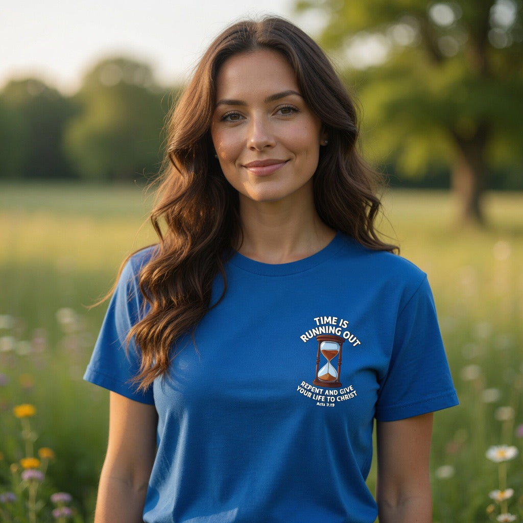 Repent and Be Saved| Time Is Running Out hourglass tee | Acts 3:19 Christian repentance shirt, JESUS SAVES, Yeshua Heaven