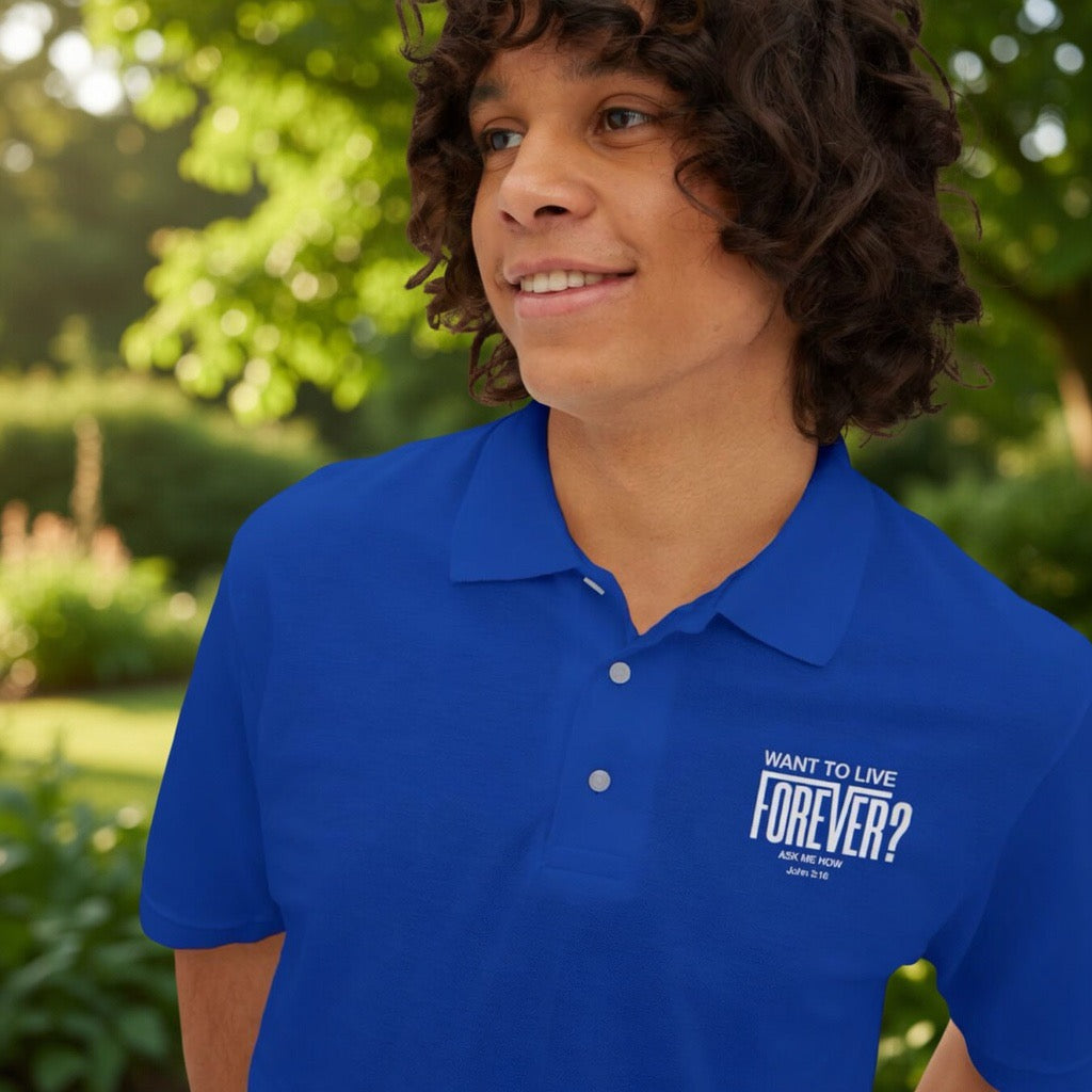 John 3:16 Who Wants To Live Forever small chest logo Polo | Pastor Youth Leader Polo , Golf shirt, Friday casual Work shirt
